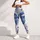 Indigo Blue Botanical Blooms and Vines for Relaxed Spring and Summer Garden Outings Leggings - 6