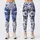Indigo Blue Botanical Blooms and Vines for Relaxed Spring and Summer Garden Outings Leggings - 1