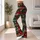 Red and Green Plaid Snowflake Holiday Style for Cozy Christmas Celebrations for Women Leggings - 12
