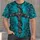 Gothic Thorn Cross in Turquoise for Alternative Nightlife and Dark Street Style All-over Print Unisex T-shirt - 4