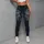 Distressed Indigo Denim Texture for Everyday Casual Style and All-Season Wear Leggings - 4