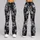 Monochrome Skull And Raven Motifs For Alternative Streetwear And Halloween Night Style Leggings - 9