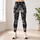 Monochrome Skull And Raven Motifs For Alternative Streetwear And Halloween Night Style Leggings - 4