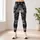 Monochrome Skull And Raven Motifs For Alternative Streetwear And Halloween Night Style Leggings - 6