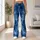 Indigo Crumpled Denim Texture for Coastal Getaways, Weekend Outings, and City Strolls Leggings - 12
