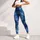 Indigo Crumpled Denim Texture for Coastal Getaways, Weekend Outings, and City Strolls Leggings - 5
