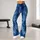 Indigo Crumpled Denim Texture for Coastal Getaways, Weekend Outings, and City Strolls Leggings - 11
