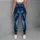 Indigo Crumpled Denim Texture for Coastal Getaways, Weekend Outings, and City Strolls Leggings - 6