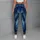 Indigo Crumpled Denim Texture for Coastal Getaways, Weekend Outings, and City Strolls Leggings - 4