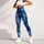 Indigo Crumpled Denim Texture for Coastal Getaways, Weekend Outings, and City Strolls Leggings - 5
