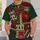 Red Green Holiday Patchwork with Bow and Reindeer for Christmas Party Style All-over Print Unisex T-shirt - 5