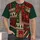 Red Green Holiday Patchwork with Bow and Reindeer for Christmas Party Style All-over Print Unisex T-shirt - 4
