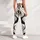 Ivory Black And Sand Abstract Line Art For Modern Casual And Office Style Leggings - 4
