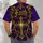 Purple Golden Cross Faith and Baroque Scrollwork for Worship and Christian Devotion All-over Print Unisex T-shirt - 6