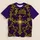 Purple Golden Cross Faith and Baroque Scrollwork for Worship and Christian Devotion All-over Print Unisex T-shirt - 1