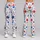 Red Blue Wildflowers on Ivory for Breezy Beach Days and Fresh Summer Outings for Her Leggings - 9