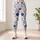 Red Blue Wildflowers on Ivory for Breezy Beach Days and Fresh Summer Outings for Her Leggings - 4