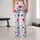 Red Blue Wildflowers on Ivory for Breezy Beach Days and Fresh Summer Outings for Her Leggings - 10