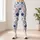 Red Blue Wildflowers on Ivory for Breezy Beach Days and Fresh Summer Outings for Her Leggings - 6