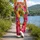 Tropical Hibiscus Blooms for Sunny Beach Days and Colorful Summer Outings Leggings - 12
