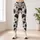 Black Botanical Blooms for Everyday Outings and Relaxed Commuting Leggings - 4