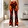 Fiery Orange and Red Flames for Halloween Parties and Bold Autumn Style All Season Leggings - 12