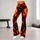 Fiery Orange and Red Flames for Halloween Parties and Bold Autumn Style All Season Leggings - 11