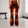 Fiery Orange and Red Flames for Halloween Parties and Bold Autumn Style All Season Leggings - 10