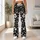 Ivory Wildflower Sprigs on Midnight Black for Everyday Casual Style and Weekend Layering Leggings - 11