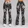 Ivory Wildflower Sprigs on Midnight Black for Everyday Casual Style and Weekend Layering Leggings - 9