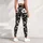Ivory Wildflower Sprigs on Midnight Black for Everyday Casual Style and Weekend Layering Leggings - 5