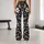 Ivory Wildflower Sprigs on Midnight Black for Everyday Casual Style and Weekend Layering Leggings - 10