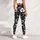 Ivory Wildflower Sprigs on Midnight Black for Everyday Casual Style and Weekend Layering Leggings - 5
