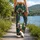 Teal Cranes And Copper Peonies For Elegant Everyday Outings And Relaxed Weekend Style Leggings - 12