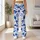 Navy Blue Floral Blooms for Coastal Getaways and Relaxed Summer Days Leggings - 11