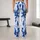 Navy Blue Floral Blooms for Coastal Getaways and Relaxed Summer Days Leggings - 10