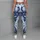 Navy Blue Floral Blooms for Coastal Getaways and Relaxed Summer Days Leggings - 6