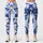 Navy Blue Floral Blooms for Coastal Getaways and Relaxed Summer Days Leggings - 1