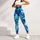 Ocean Blue Floral Tie-Dye Colors for Yoga, Travel, and Everyday Wellness Lifestyle Leggings - 4