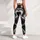 Black And White Fluid Swirl Motif For Modern Minimalist Style And Everyday Wardrobe Leggings - 5