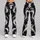 Black And White Fluid Swirl Motif For Modern Minimalist Style And Everyday Wardrobe Leggings - 9