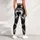 Black And White Fluid Swirl Motif For Modern Minimalist Style And Everyday Wardrobe Leggings - 5