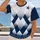 Navy Star and Diamond Argyle for Game Day Football Fans and Retro Sports Style All-over Print Unisex T-shirt - 2