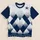 Navy Star and Diamond Argyle for Game Day Football Fans and Retro Sports Style All-over Print Unisex T-shirt - 1