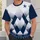Navy Star and Diamond Argyle for Game Day Football Fans and Retro Sports Style All-over Print Unisex T-shirt - 5