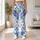Indigo Blue Porcelain Florals for Fresh Spring Outings and Relaxed Autumn Daywear Leggings - 12