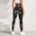 Ivory Skull And Blue Floral Motifs For Casual Gothic Style And Everyday Wear Leggings - 6