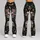 Ivory Skull And Blue Floral Motifs For Casual Gothic Style And Everyday Wear Leggings - 9