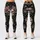 Ivory Skull And Blue Floral Motifs For Casual Gothic Style And Everyday Wear Leggings - 3
