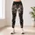 Ivory Skull And Blue Floral Motifs For Casual Gothic Style And Everyday Wear Leggings - 6